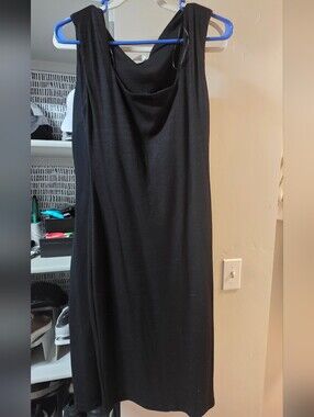 Final Touch Black Sleeveless Cowl Neck Midi Dress